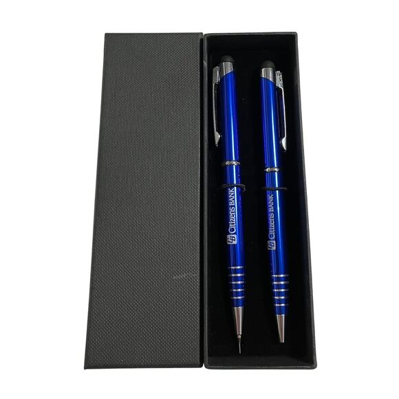 Citizens Bank Ballpoint Pen and Mechanical Pencil Boxed Set Royal Blue - Picture 1 of 5